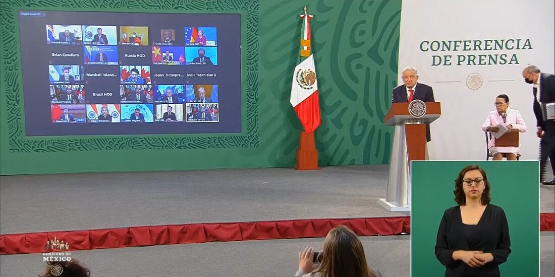 AMLO en su intervención en la Cumbre Climática.