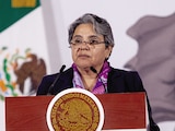 Raquel Buenrostro, secretaria de Anticorrupción y Buen Gobierno, durante conferencia, ayer.