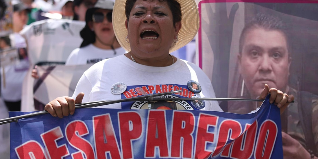 Víctimas de Desapariciones Forzadas durante una marcha en agosto de 2026