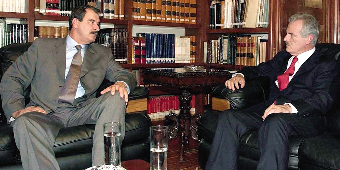 Vicente Fox (izq.) y Francisco Labastida, quienes se unieron al FAD, foto de archivo.