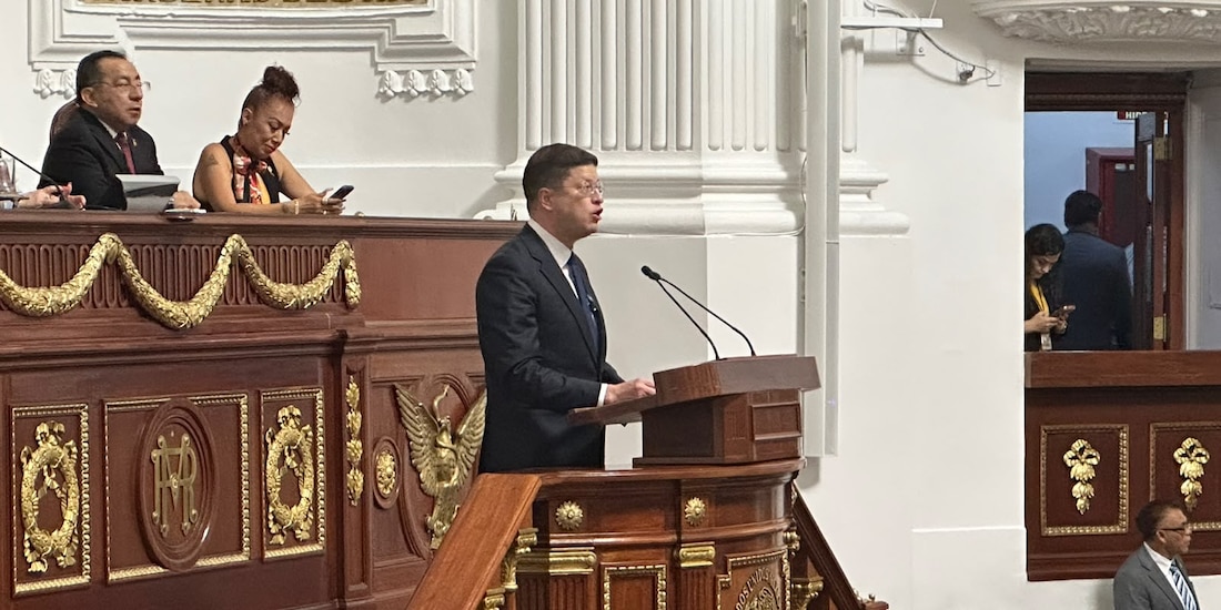 El Secretario de Seguridad Ciudadana de CDMX este jueves en el Poder legislativo local.