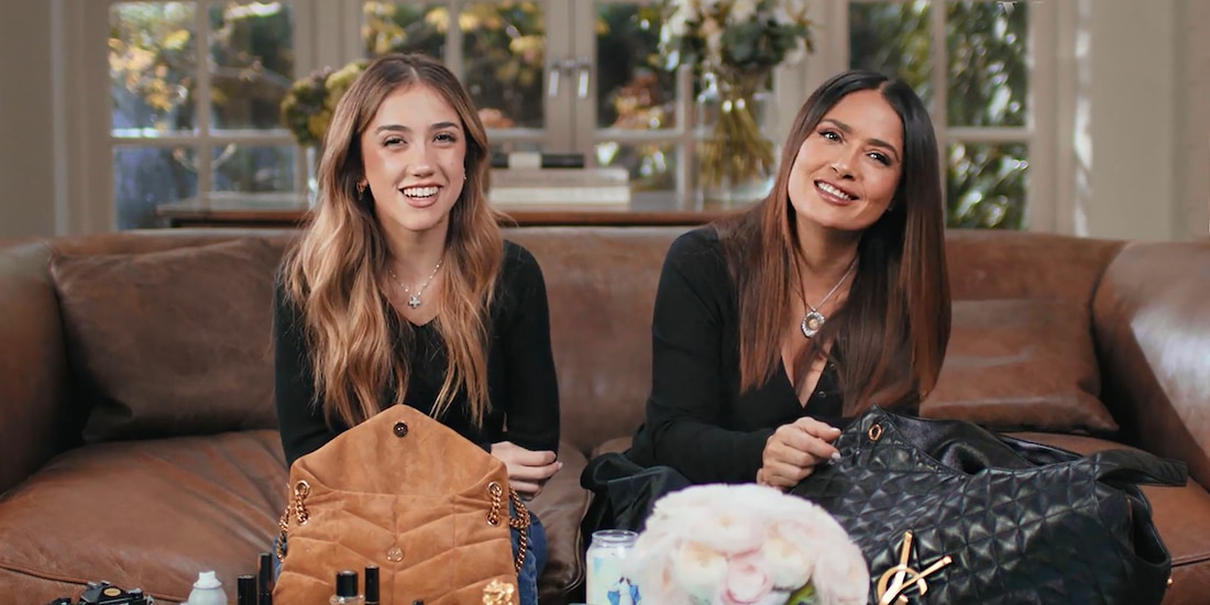 Salma Hayek y su hija Valentina Paloma revelan qué llevan en su bolso (VIDEO)