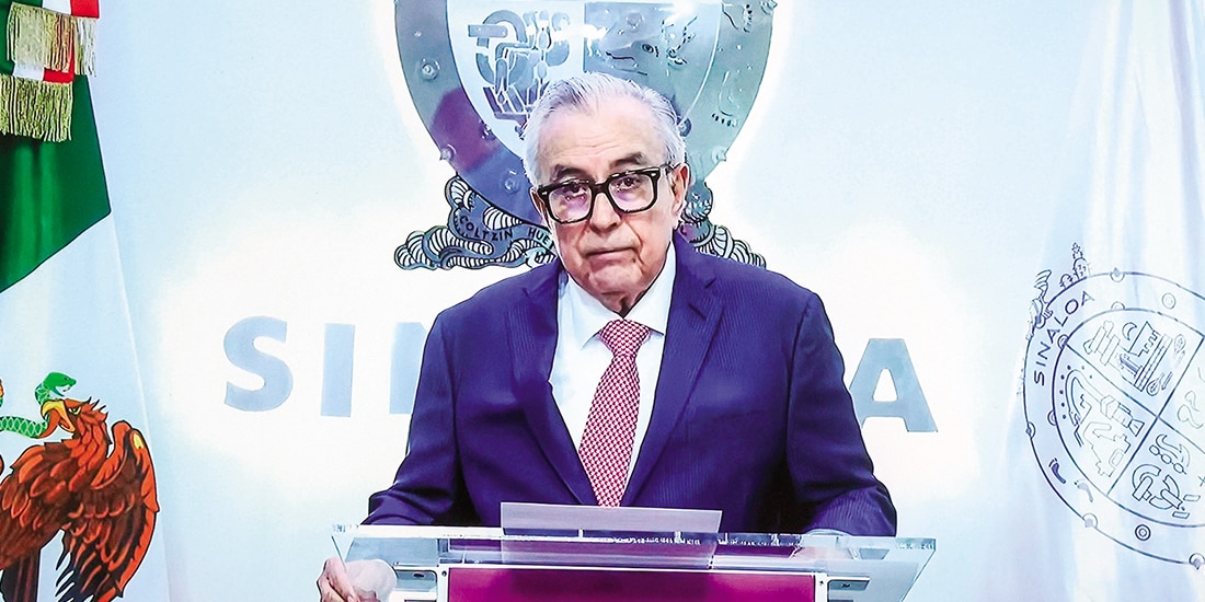El gobernador Rubén Rocha Moya, el pasado 1 de mayo, en conferencia de prensa.