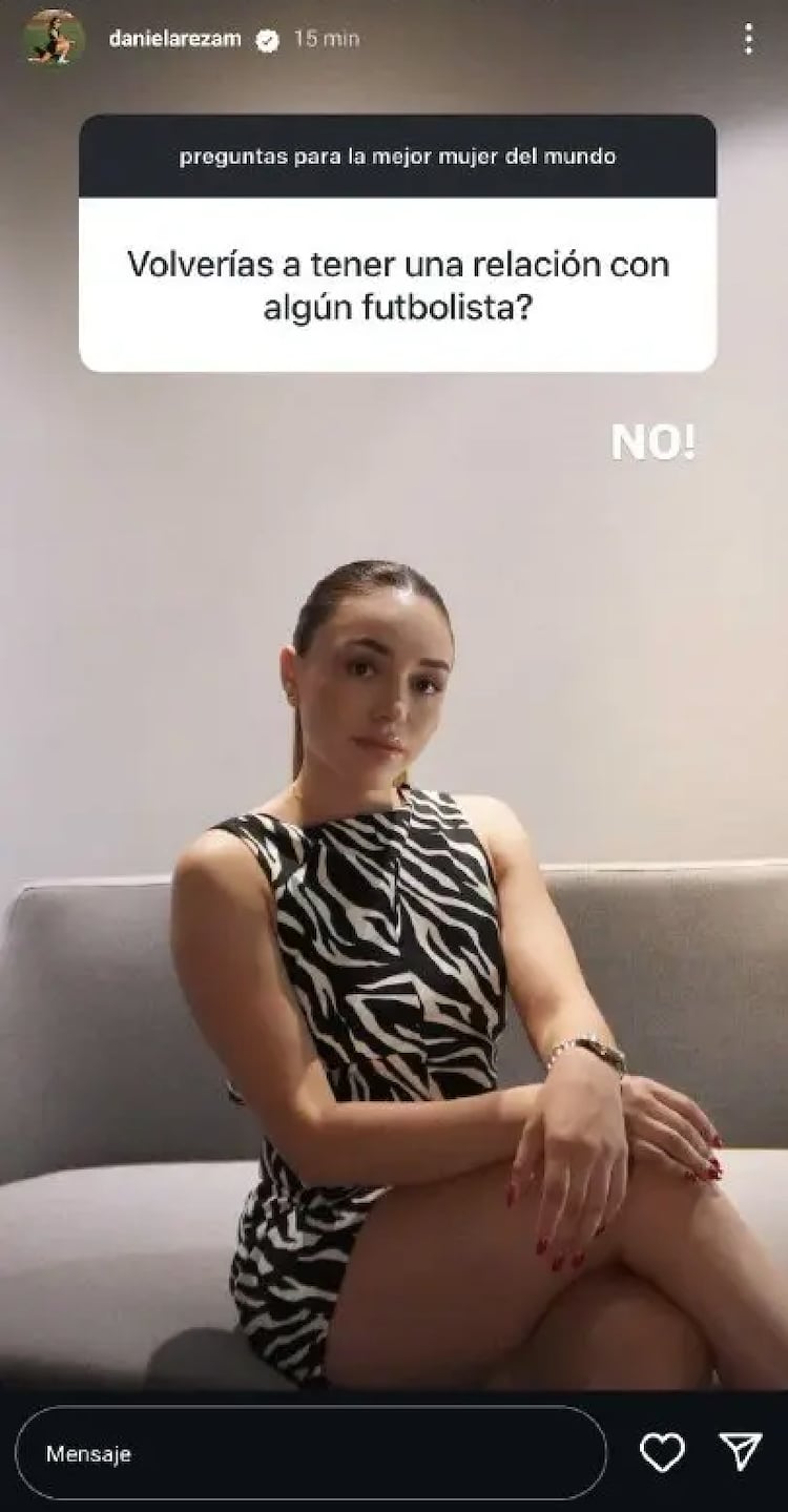 Daniela Reza no volvería a salir con un futbolista profesional