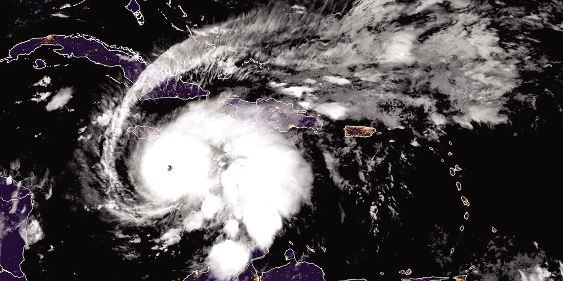 El huracán Melissa se mueve hacia Jamaica en una imagen satelital, ayer.