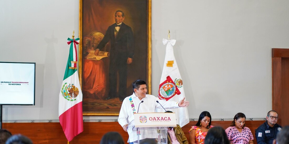 Salomón Jara, presidente de la Conago, en conferencia de prensa.
