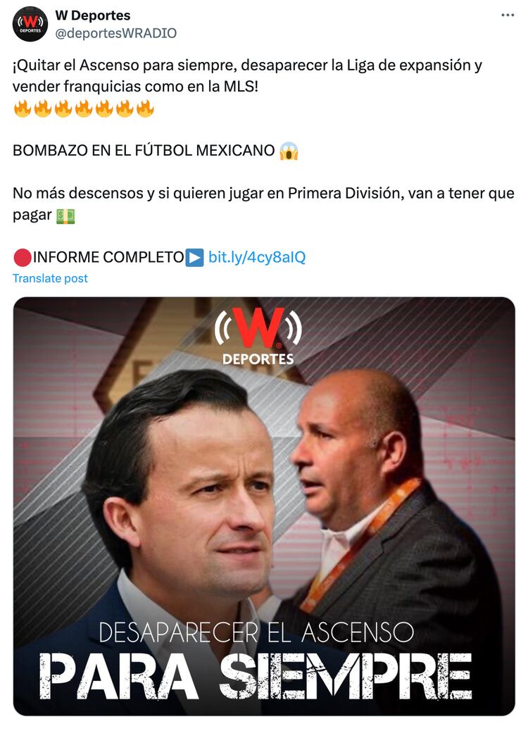 La Liga MX y la FMF desaparecerían el Ascenso.