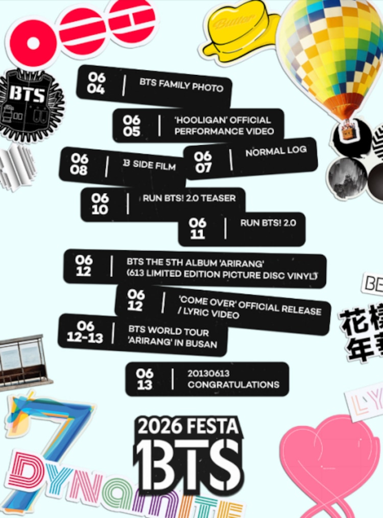 Calendario del BTS FESTA 2026