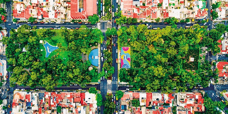 Toma aérea del nuevo parque entregado por el alcalde Janecarlo Lozano, ayer.