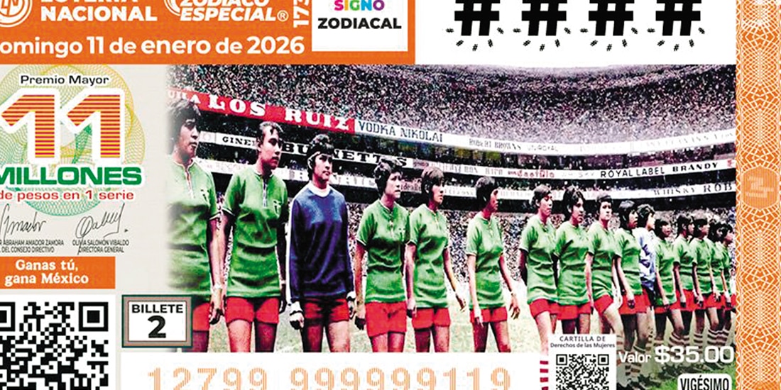 Ejemplo del cachito de lotería del sorteo que se realizará en enero.