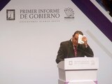 El exfutbolista, en su primer informe de gobierno, en febrero pasado