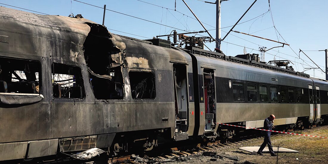 Ferrocarril ucraniano fue atacado con drones rusos, el pasado 28 de agosto.