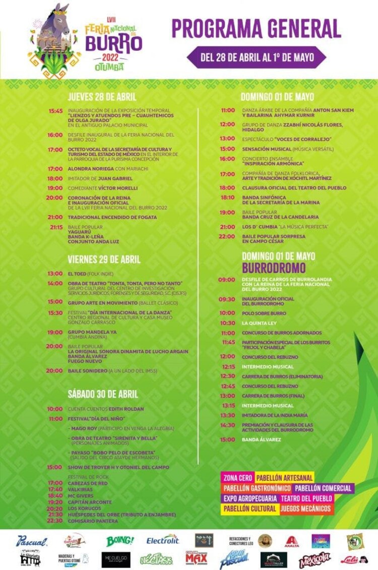 Progorama de la "Feria Nacional del Burro 2022"