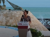 La gobernadora Mara Lezama durante la presentación de su Cuarto Informe de Gobierno, el 6 de septiembre de 2026.