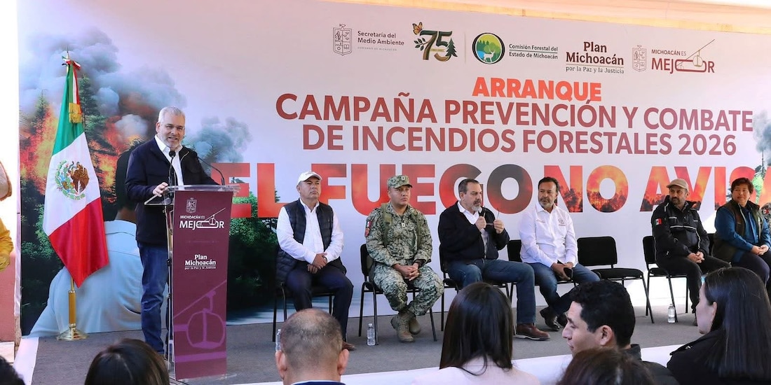 Operativo contra incendios en Michoacán