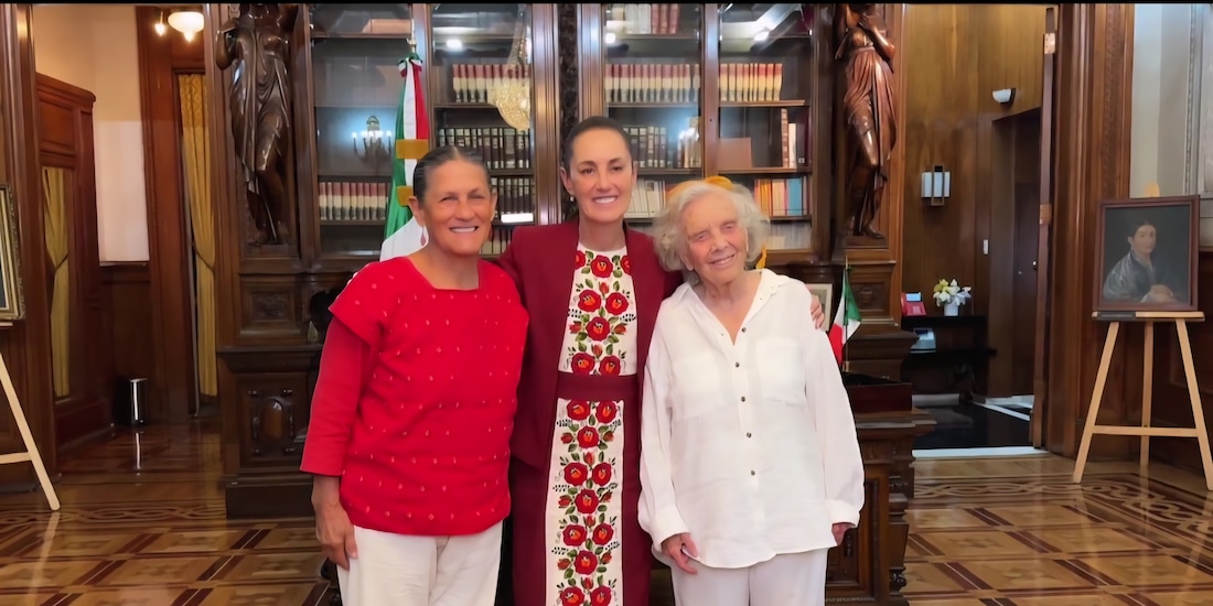 Sheinbaum recibe a Elena Poniatowska y Jesusa Rodríguez