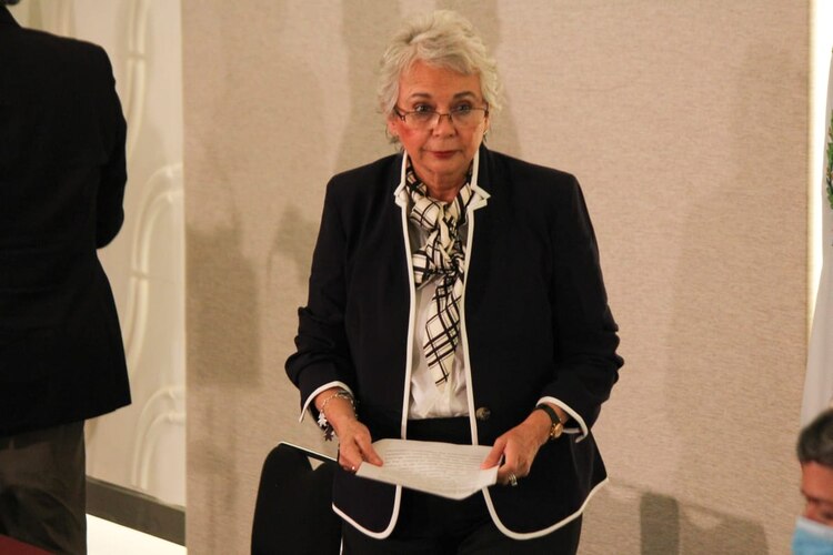 La secretaria de Gobernación, Olga Sánchez Cordero, el 13 de julio de 2020.