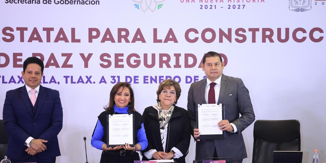 Lorena Cuéllar y Alejandro Armenta formalizan acuerdo de cooperación para fortalecer el desarrollo y la seguridad en sus entidades.