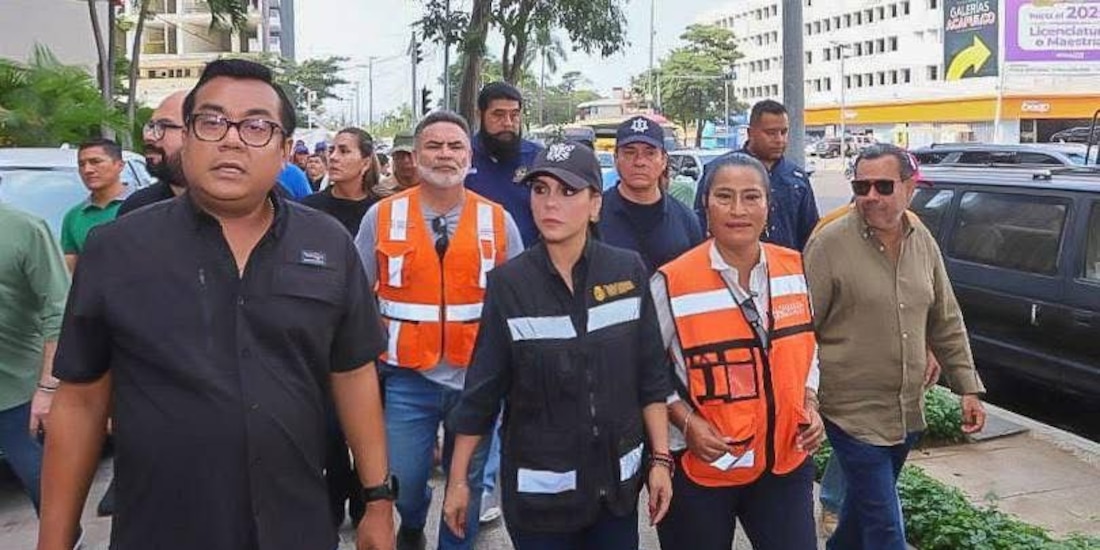 Autoridades estatales y municipales constatan la operación normal del puerto de Acapulco.