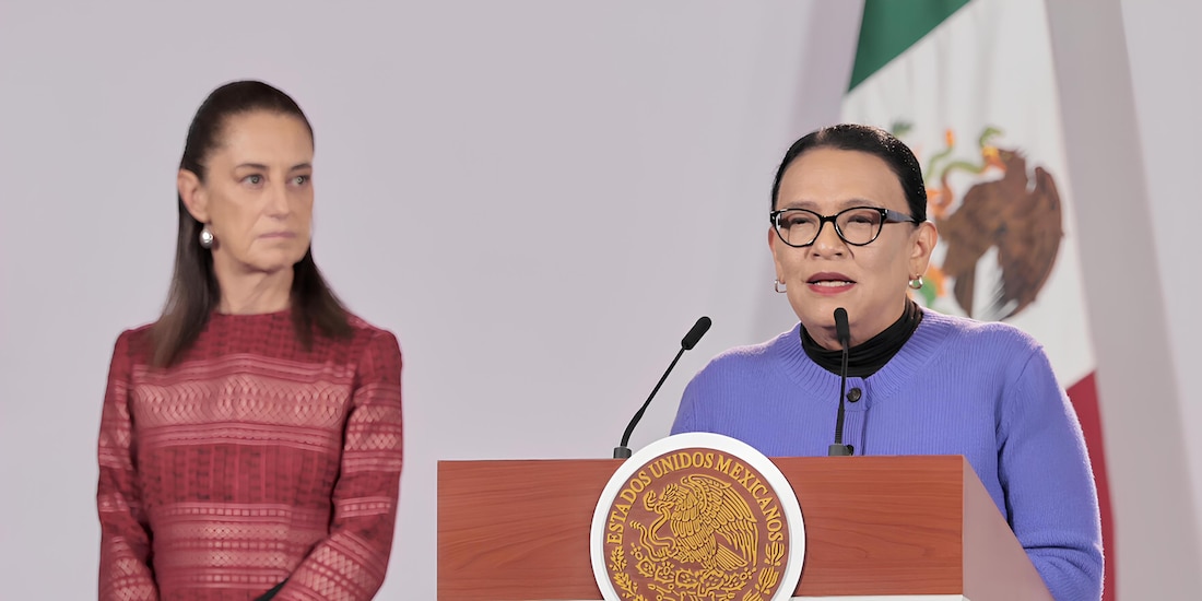 En la imagen la Presidenta de México y la Secretaria de Gobernación.
