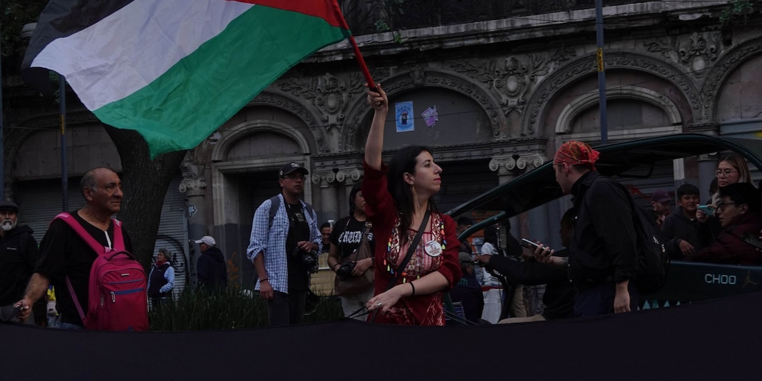 Una manifestación pro palestina en la Ciudad de México.