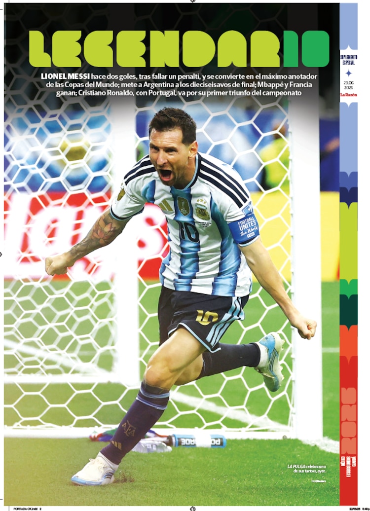 LIONEL MESSI hace dos goles, tras fallar un penalti, y se convierte en el máximo anotador de las Copas del Mundo; mete a Argentina a los dieciseisavos de final; Mbappé y Francia ganan; Cristiano Ronaldo, con Portugal, va por su primer triunfo del campeonato