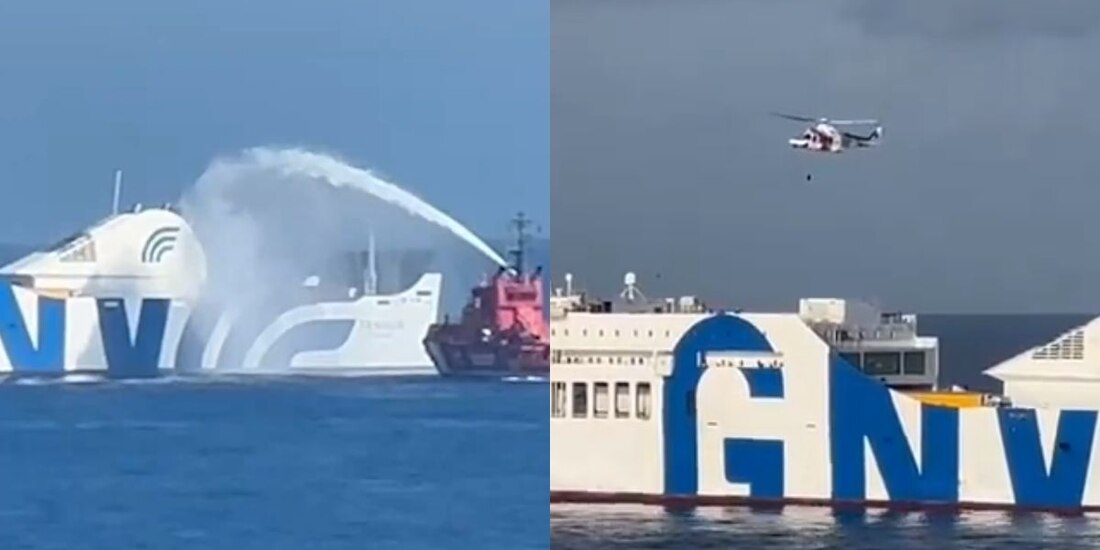 Así fue el incendio de un ferry en Ibiza.