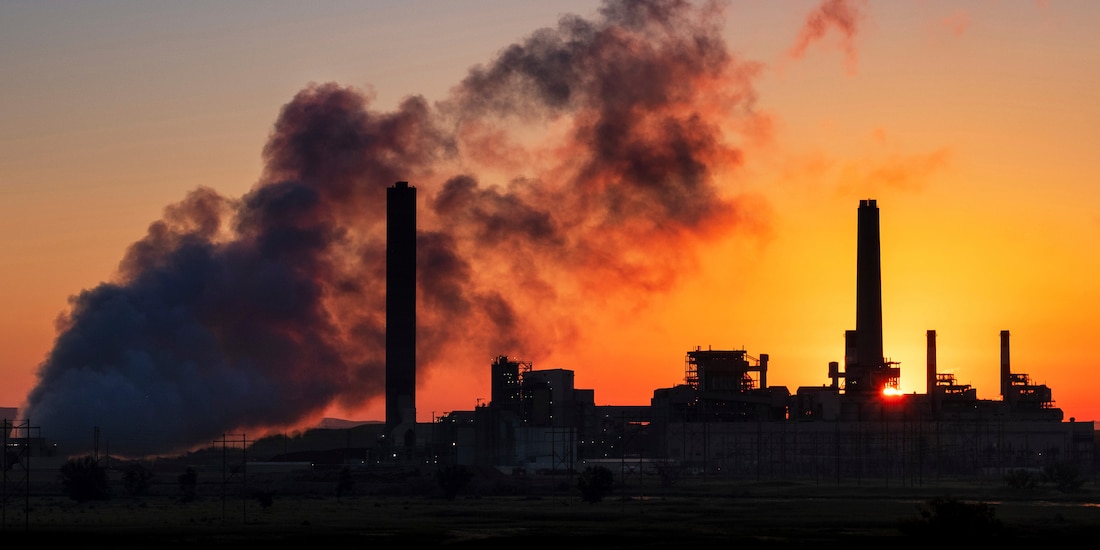 Una planta de energía a base de carbón en Estados Unidos, en 2018.