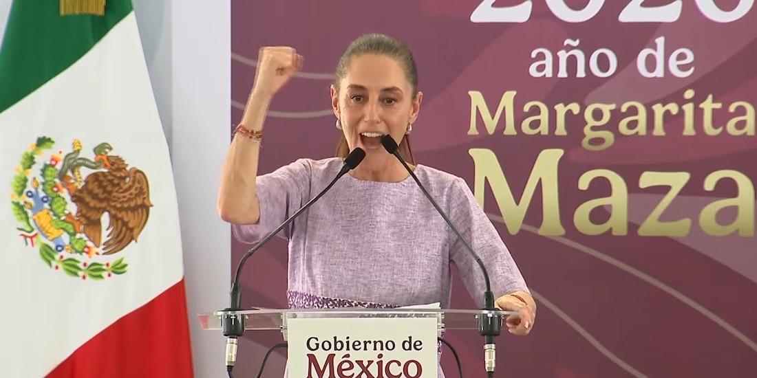 Claudia Sheinbaum, presidenta de México, durante el evento en Colima.