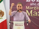Claudia Sheinbaum, presidenta de México, durante el evento en Colima.