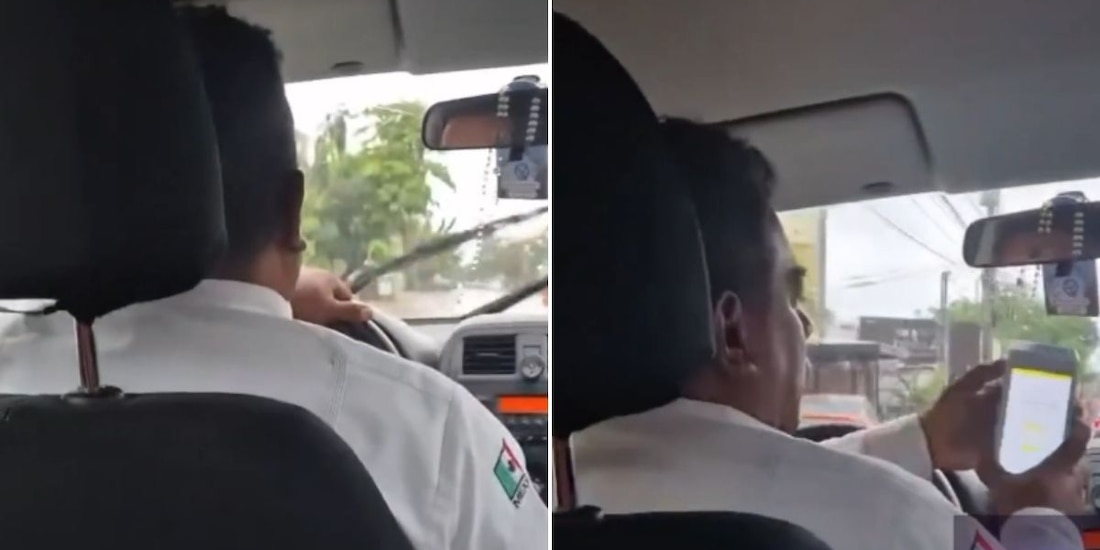 Taxista amenaza a turista por no pagarle monto superior a lo acordado, en Playa del Carmen.