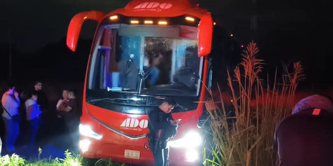 Asalto a autobús de ADO en Veracruz.
