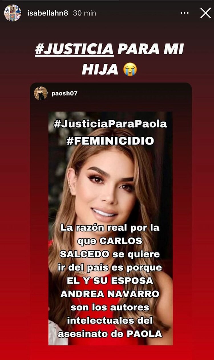 Madre de Carlos Salcedo comparte imagen pidiendo justicia para su hija, Paola Salcedo