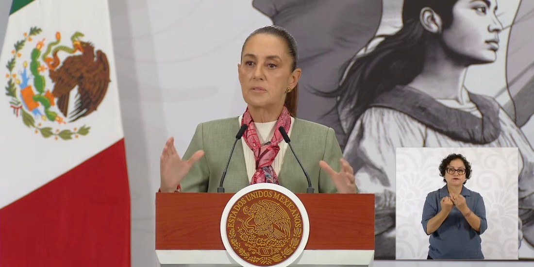 Claudia Sheinbaum este viernes en conferencia de prensa.