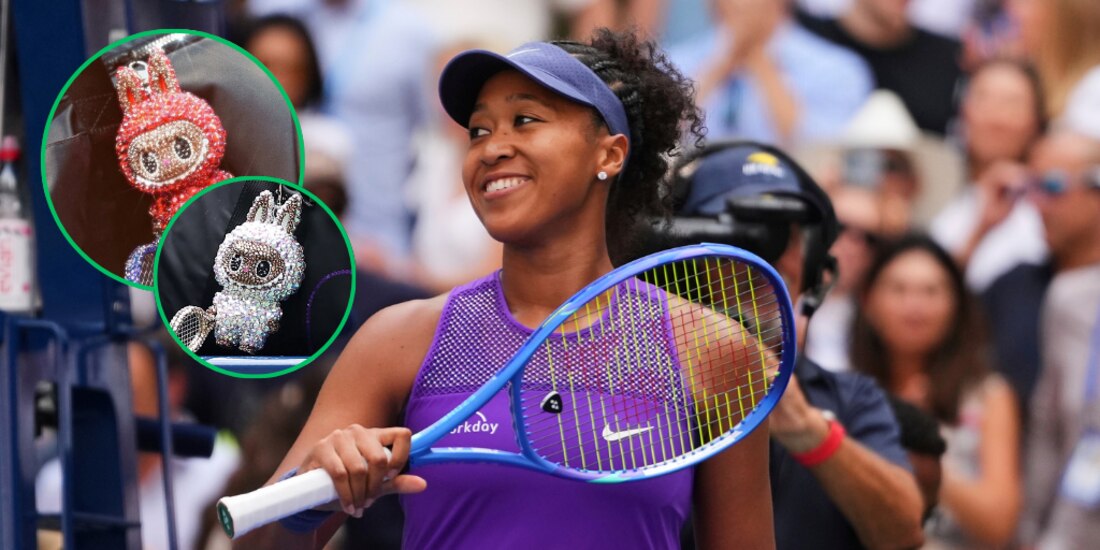 Naomi Osaka presumió su labubu de diamantes en el US Open.
