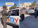 Pinta el auto de su novia para propuesta de matrimonio y esta es la reacción de ella