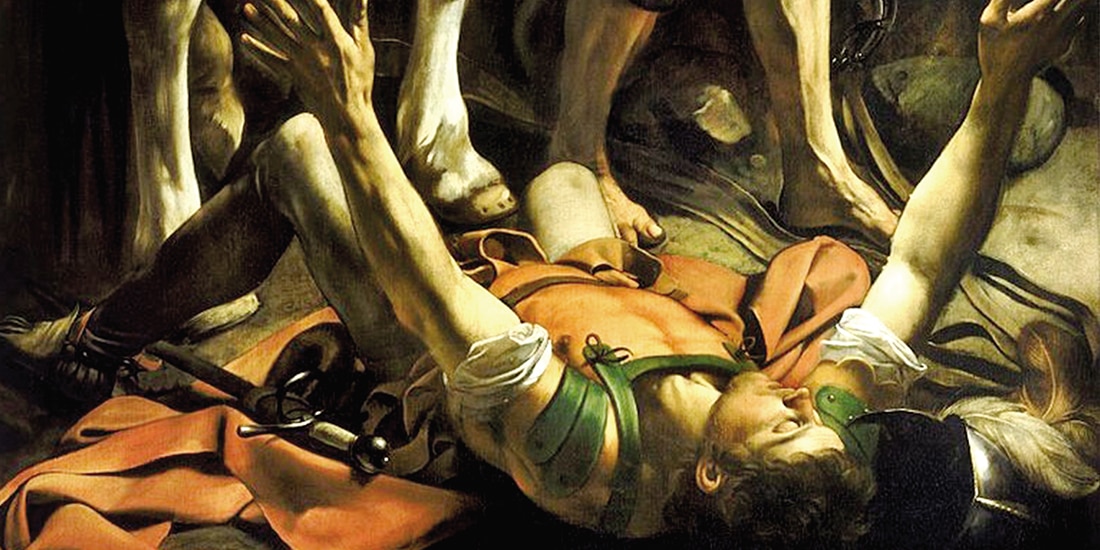 La conversión de San Pablo en el camino a Damasco, Caravaggio, 1604.