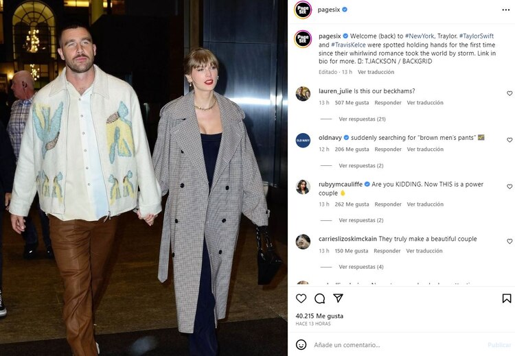 Taylor Swift y Travis Kelce demuestran su amor