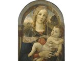 Umberto Guinti, Virgen del velo o Virgen con niño (falsificación a la manera de Sandro Botticelli), óleo sobre tabla, ca. 1920, The Courtauld Institute.