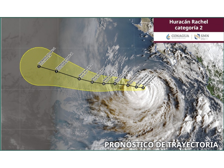 Trayectoria estimada del Huracán "Rachel".