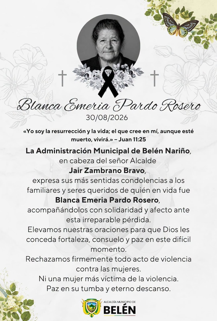 Esquela de doña Blanca Pardo