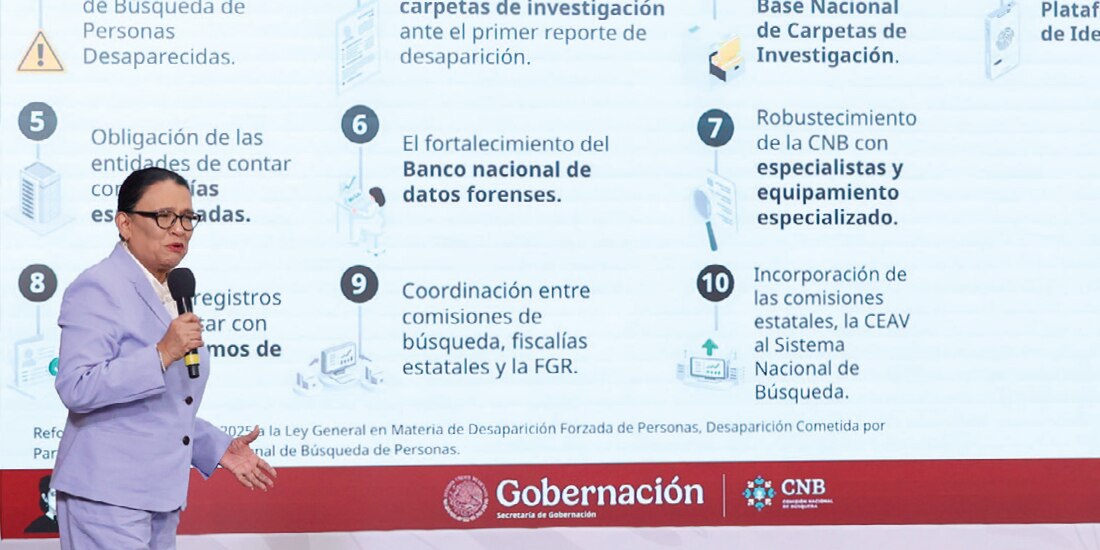 ROSA ICELA Rodríguez, titular de la Segob, ayer, en conferencia de prensa.