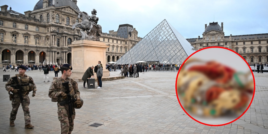 Soldados resguardan el Museo del Louvre en octubre de 2025.
