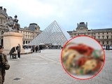 Soldados resguardan el Museo del Louvre en octubre de 2025.