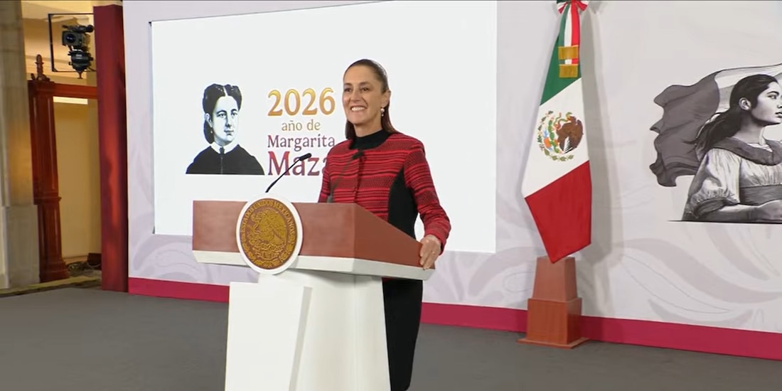 La Presidenta de México este lunes en Palacio Nacional.