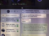 Imagen del chat que se filtró durante una reunión entre funcionarios de la Secretaría de Cultura y colectivos de artistas