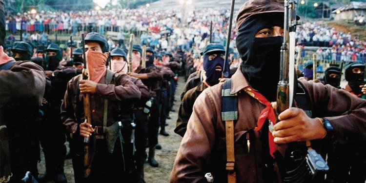 Integrantes del Ejército Zapatista de Liberación Nacional.
