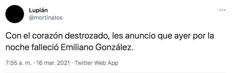 Hoy se dio a conocer el deceso de Emiliano González.