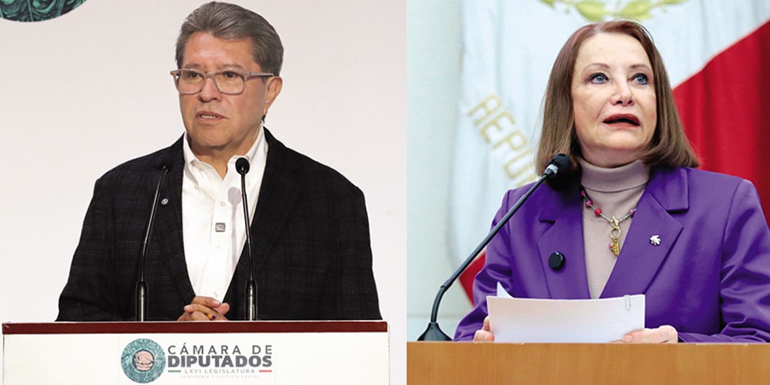 Ricardo Monreal, líder de diputados, ayer, en conferencia de prensa │ La presidenta del Senado, Laura Itzel Castillo, ayer, en un acto en la Cámara.