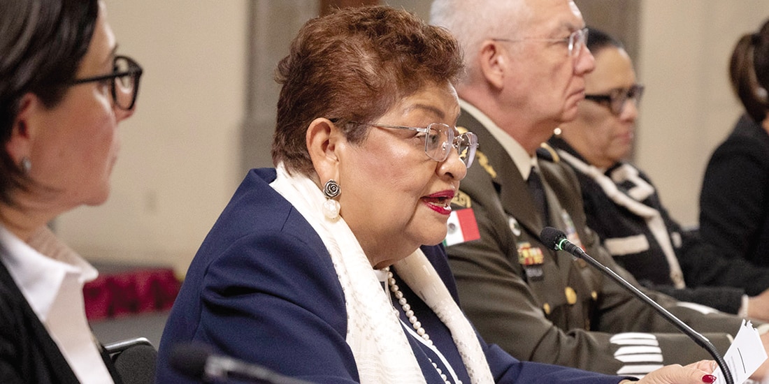 Ernestina Godoy, titular de la FGR, ayer, en el Consejo Nacional de Seguridad Pública.